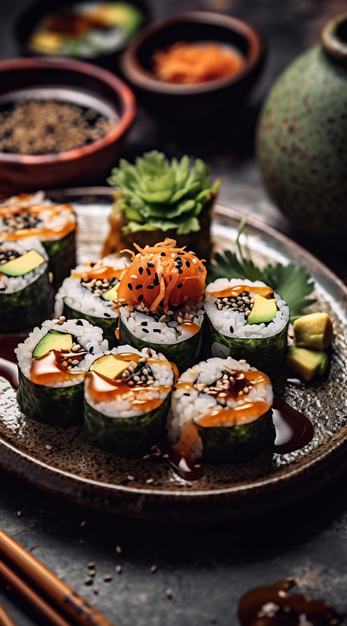 sashimi japonés de gambas